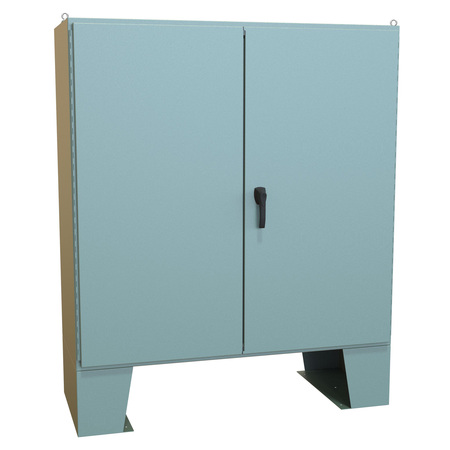 HAMMOND MFG. N12 Double Door Floormount Enclosure with Panel, 60 x 60 x 24, Steel/Gray 1422D24F
